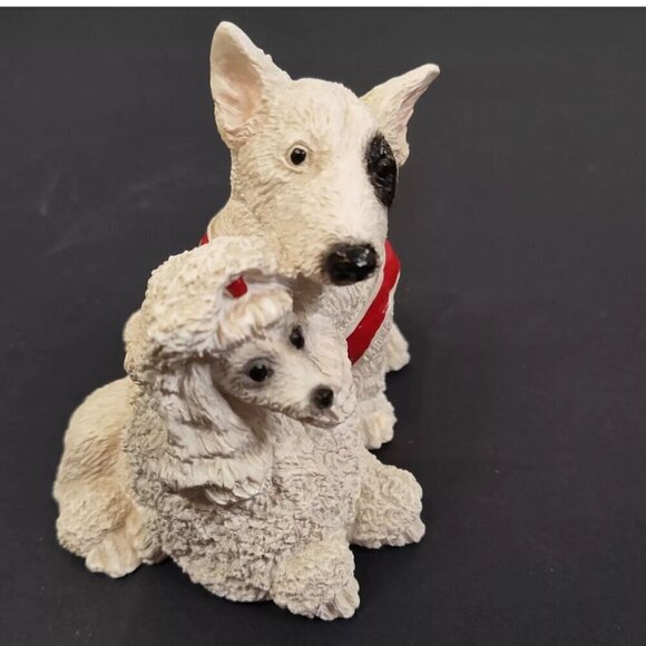 United Designs Dog Couple Figurine SC-267 Stone Critters Poodle Bull terrier - Picture 3 of 10